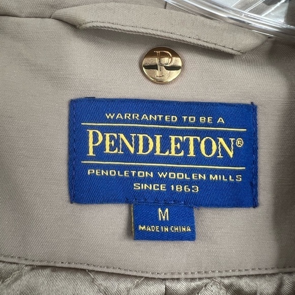 Pendleton brown trench belted coat size M - Picture 3 of 10